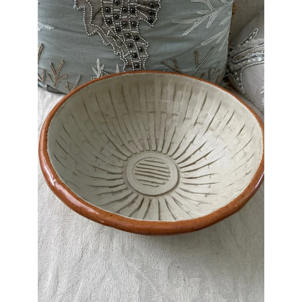 MCM Modern Bennington Potters Vt David Gil 1981 Lattice Basketweave Pottery Bowl